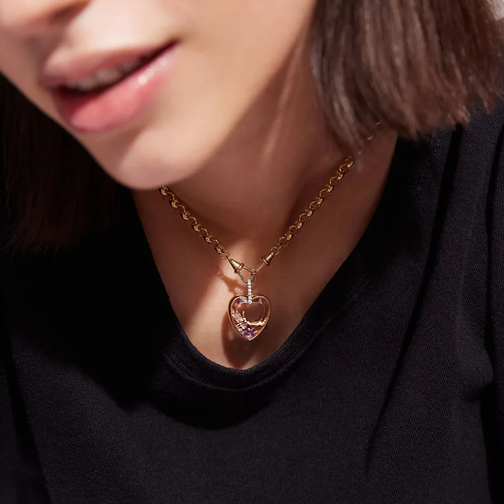 Locket Necklace with Charms
