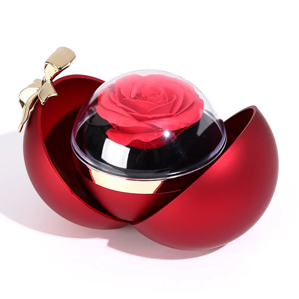 Interlocked hearts necklace - Rose Sphere Box