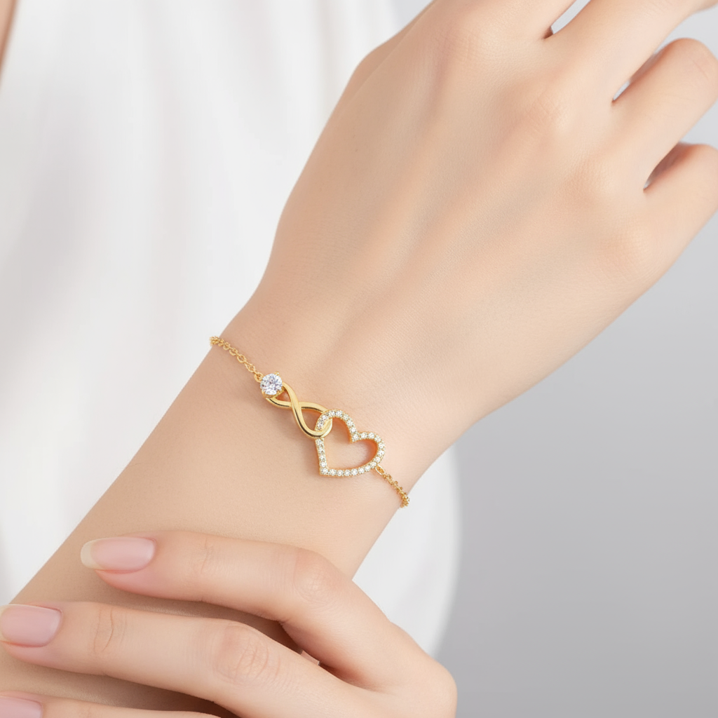 To my Daughter bracelet - Infinity heart - Gold