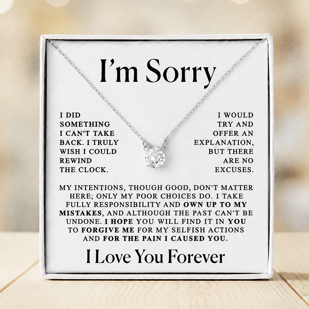 Apology Gift For Her - Crystal Pendant Necklace