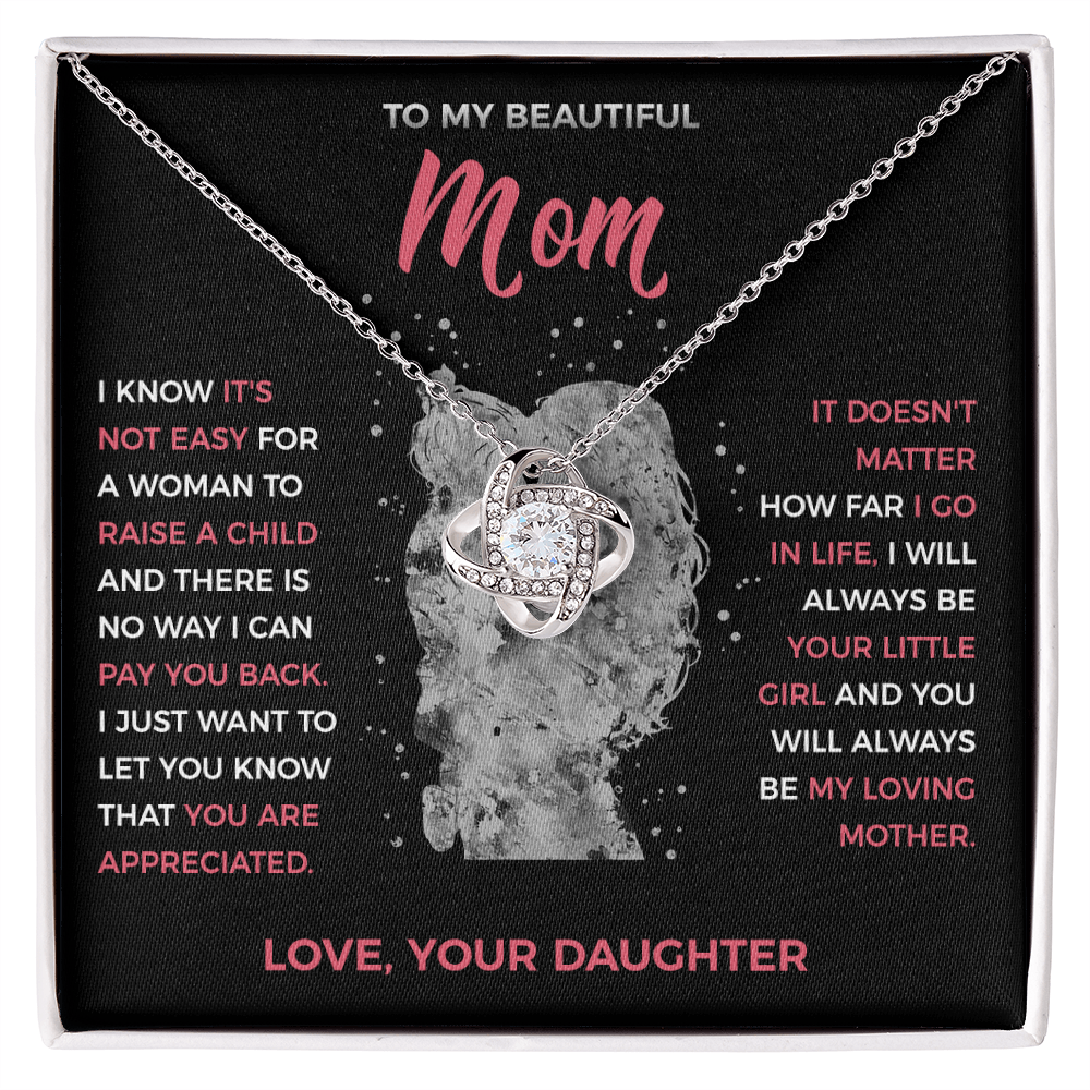 To My Loving Mom - knot Necklace from Daughter