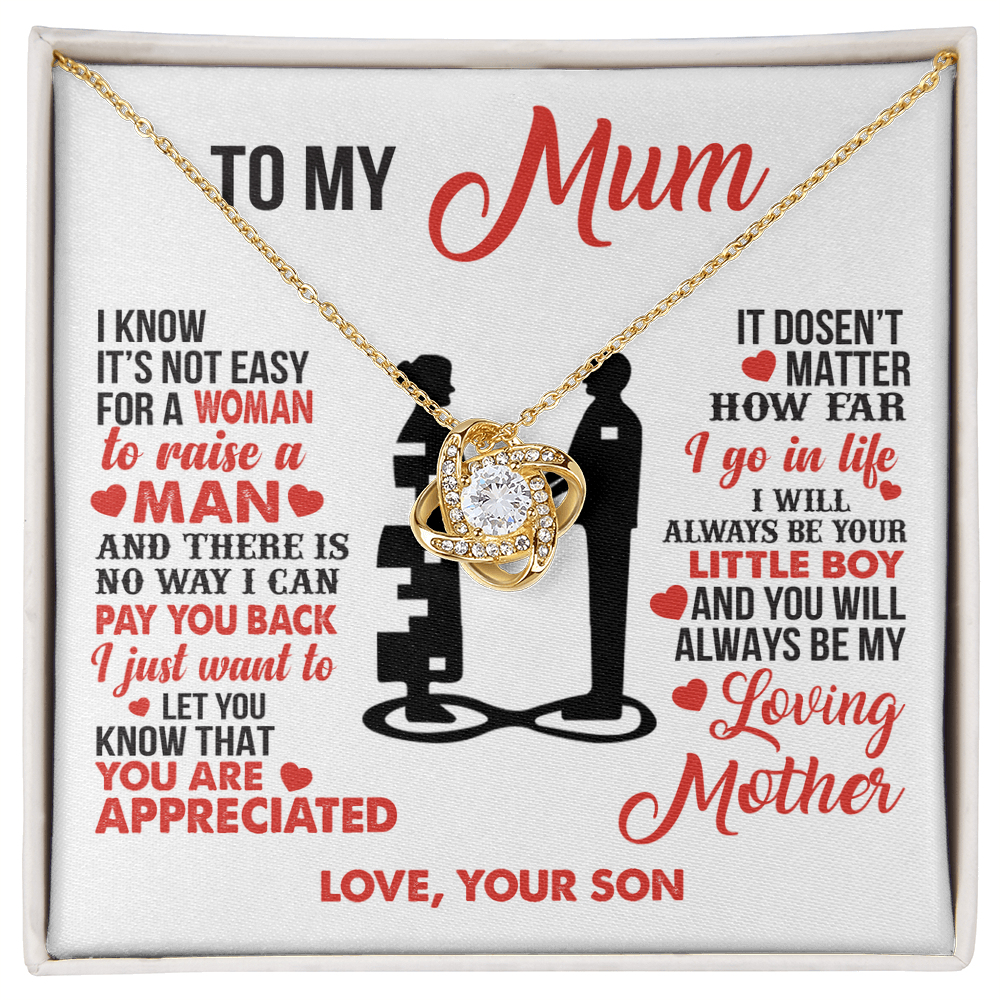 To My Mum - I’m Your Little Boy - Knot Necklace