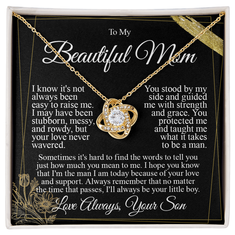 To My Mom - I Love You from Son - Knot Necklace