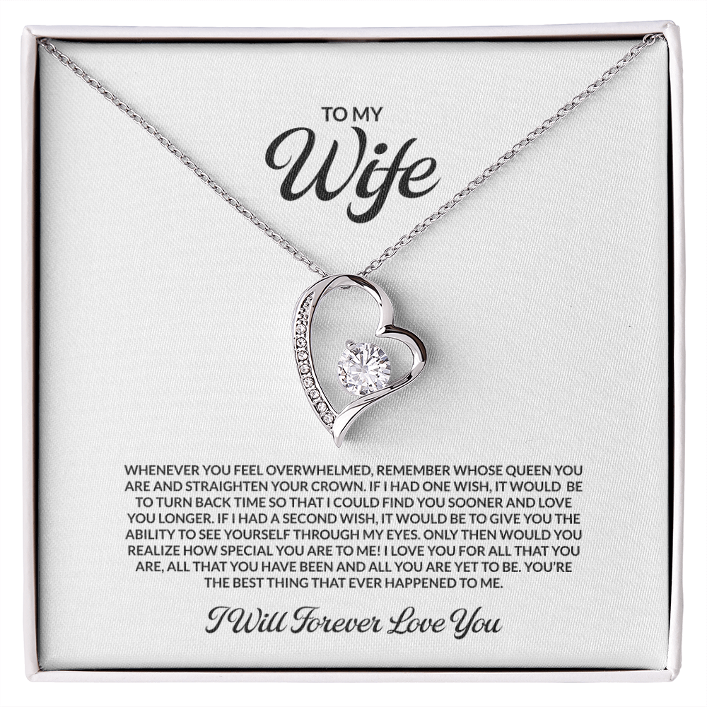 To my Wife - I hugged this necklace, hold it to remember I am always with you