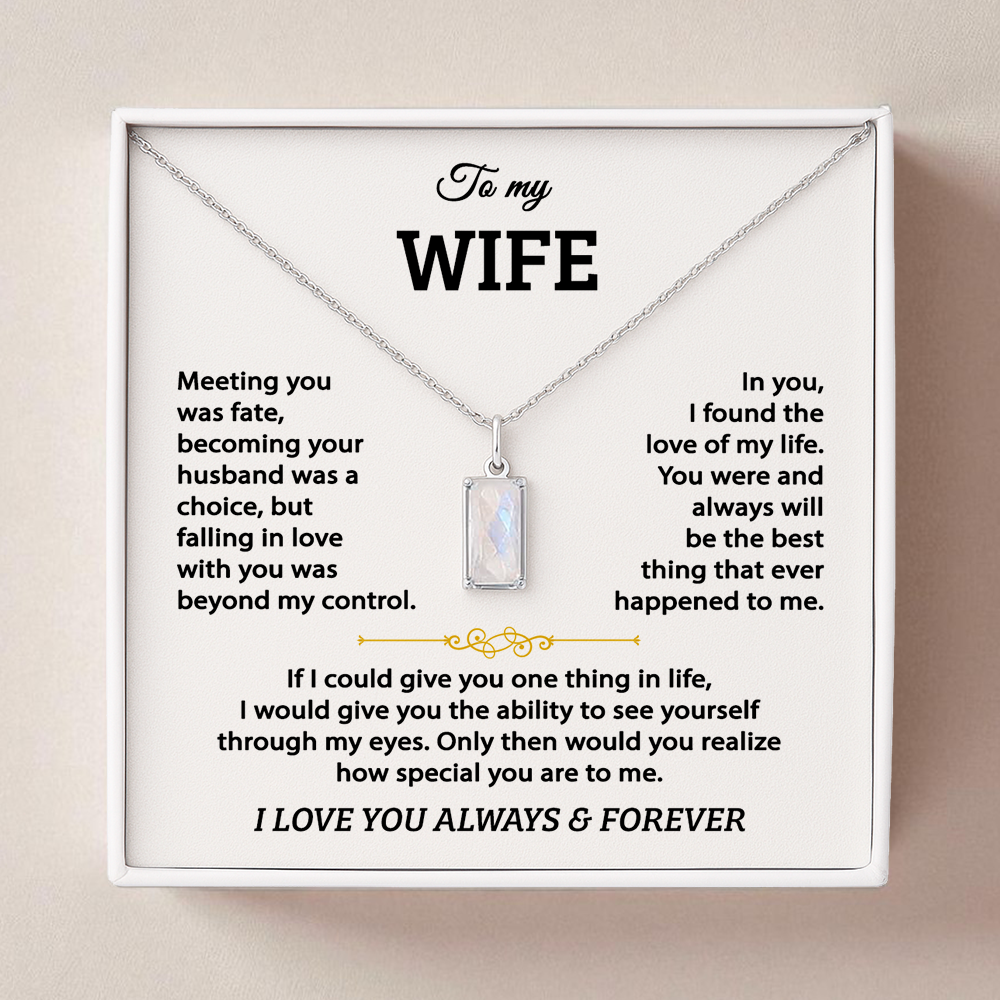 To my Wife - Moonstone Love Necklace