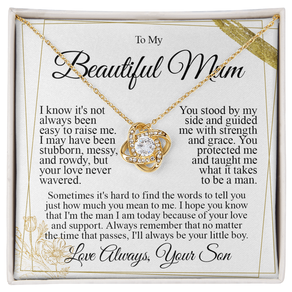 To My Mum - I Love You Knot Necklace