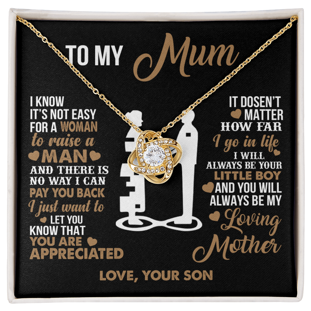 To My Mum - I Love you Forever- Heart Necklace
