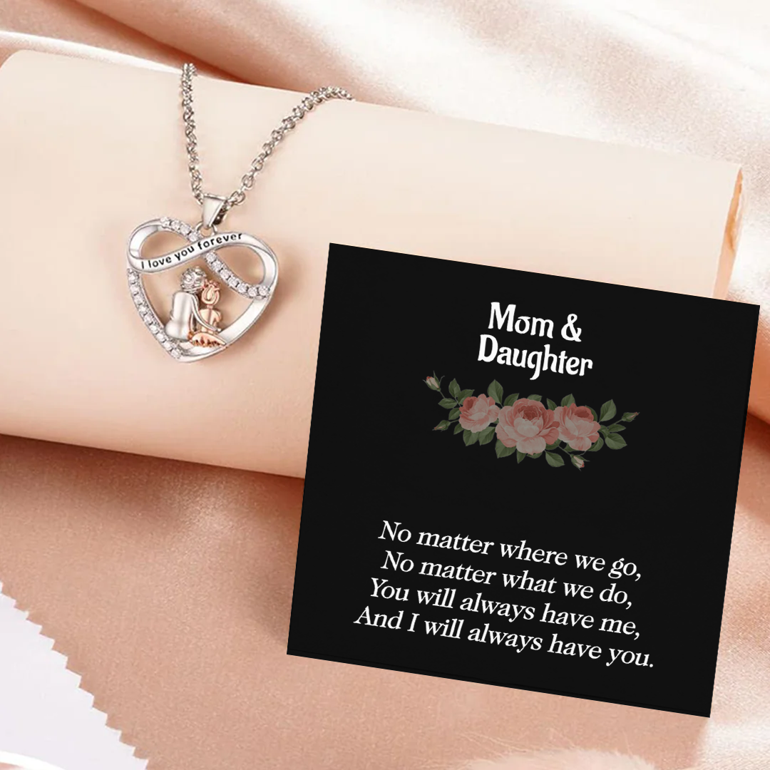 To My Daughter - You Will Always Have Me at your Side - Heart Necklace