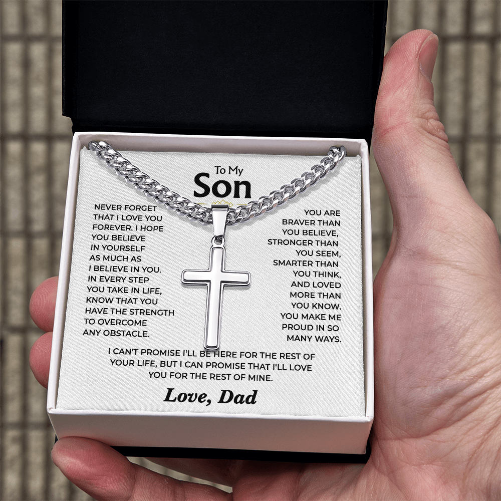 To My Son - Love You Forever from Dad - Cross Necklace