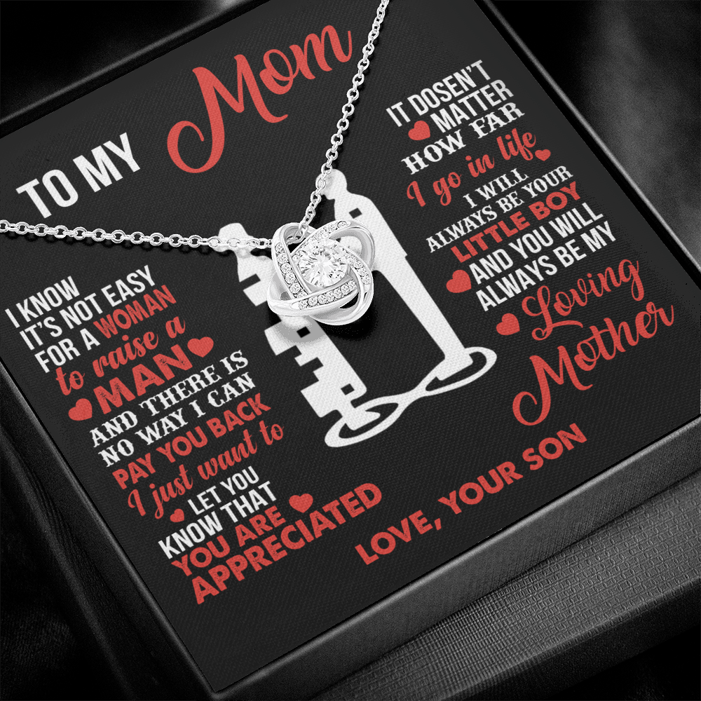 To My Mom - Your Little Boy - Knot Necklace