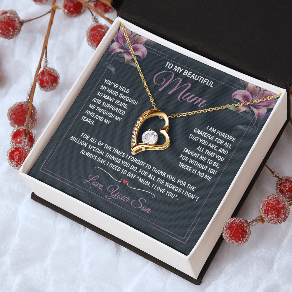 To My Mum - Joy & Tears - Heart Necklace