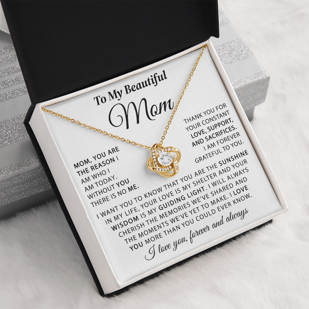 To My Beautiful Mom - The Sunshine in My Life - Knot Necklace