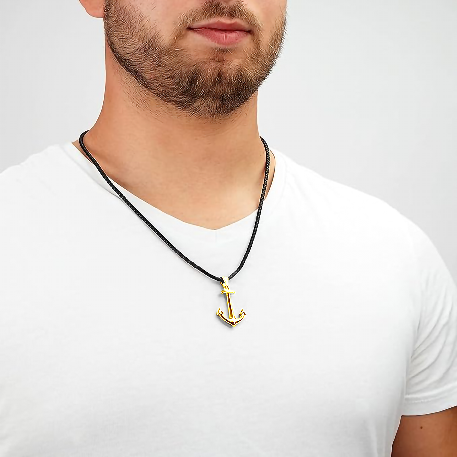 To my Son - Anchor pendant - Gold