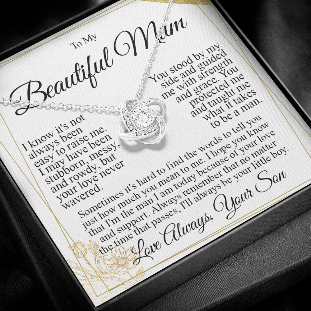 To My Mum - I Love You Knot Necklace