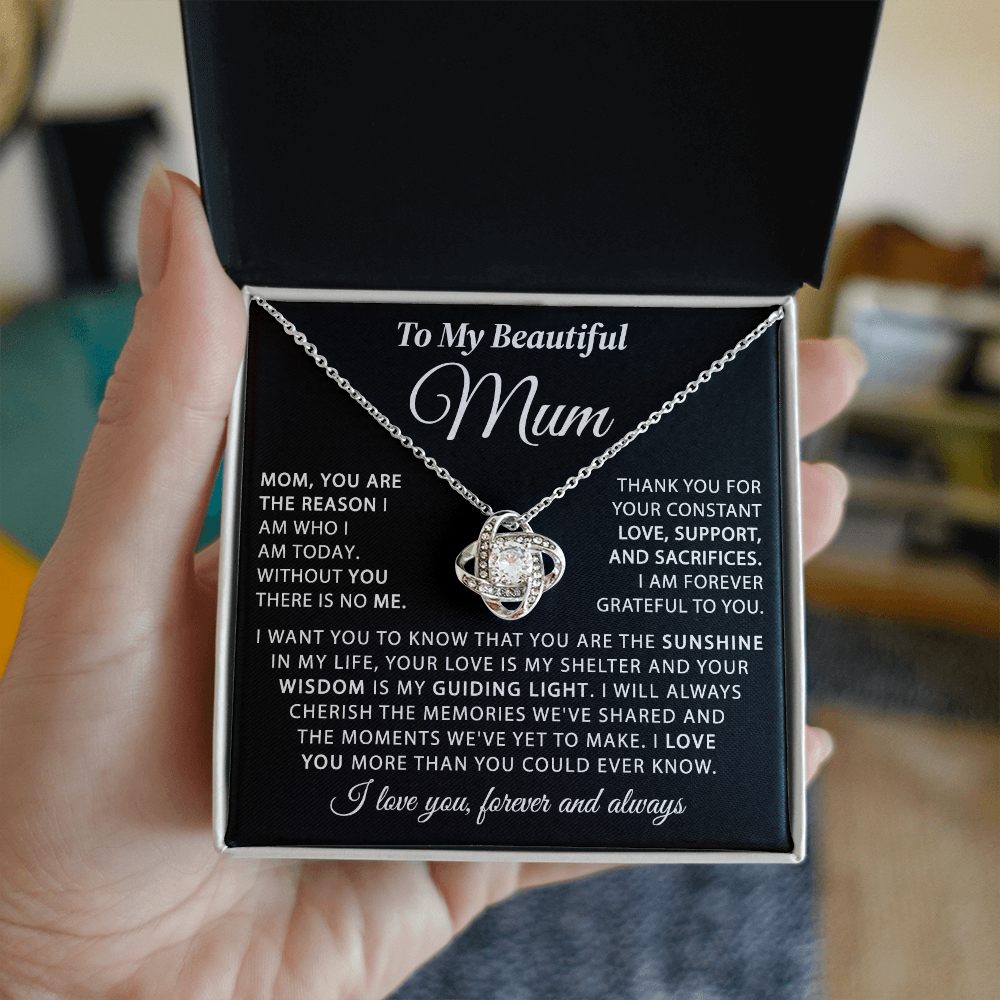 To My Mum - The Sunshine in My Life - Knot Necklace