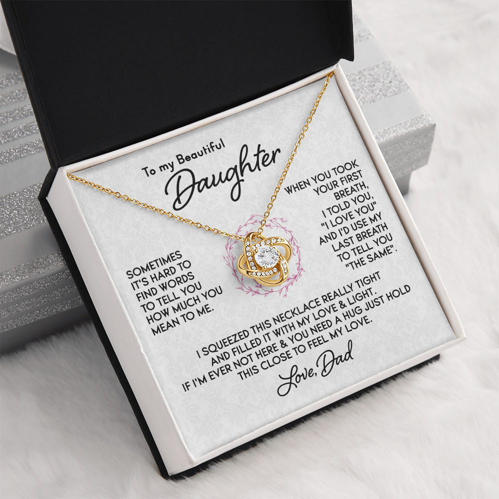 To my Daughter - First Breath Knot Necklace, From Dad