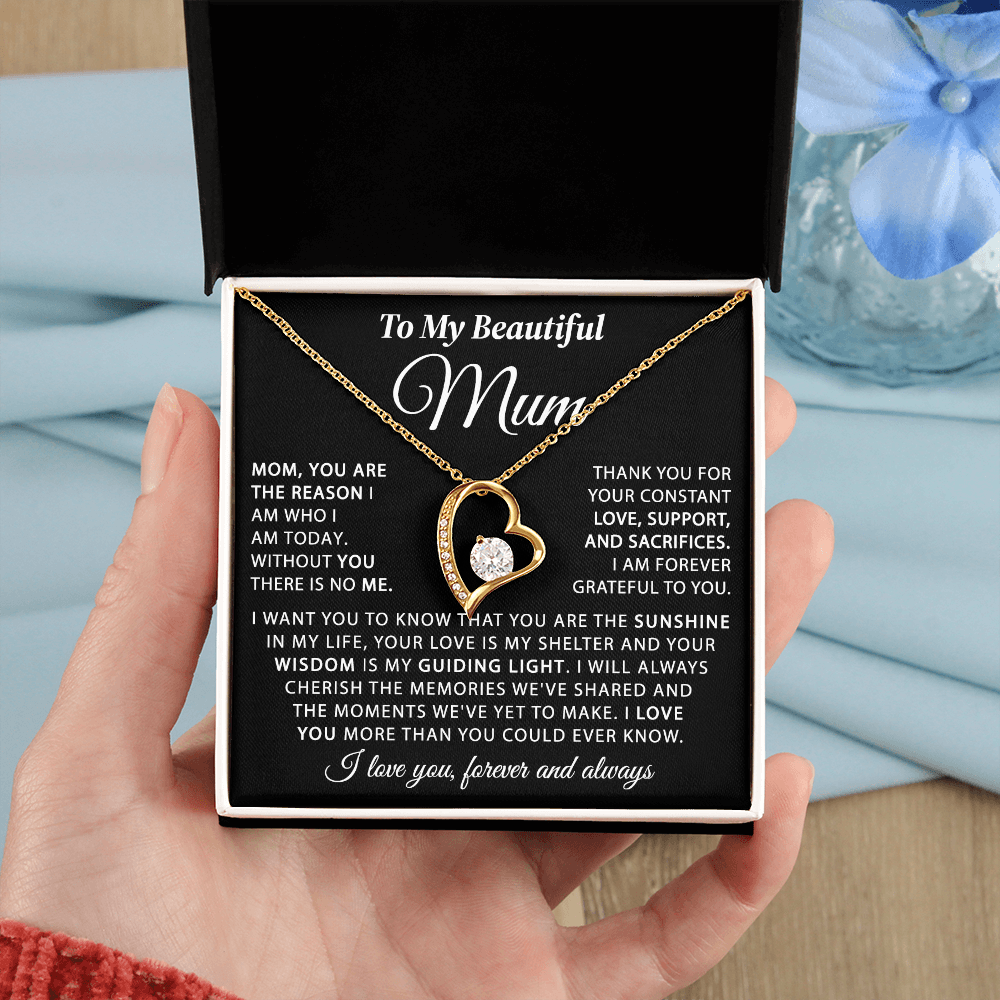 To My Mum - The Sunshine of My Life - Heart Necklace