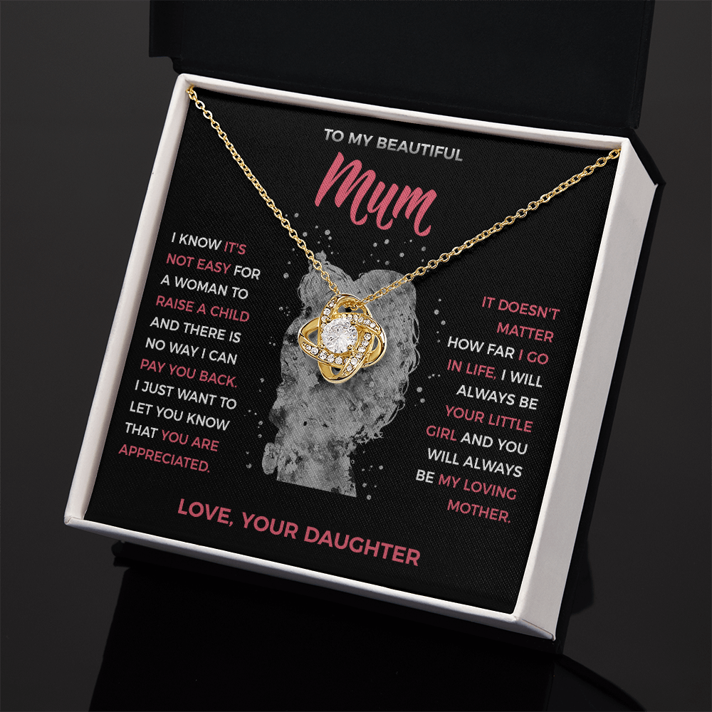 To My Loving Mum - knot Necklace from Daughter