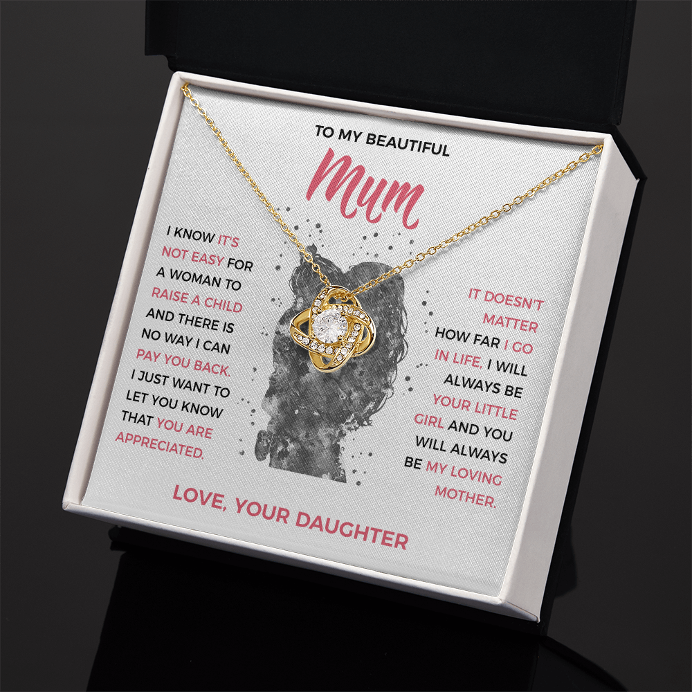 To My Loving Mum - knot Necklace from Daughter