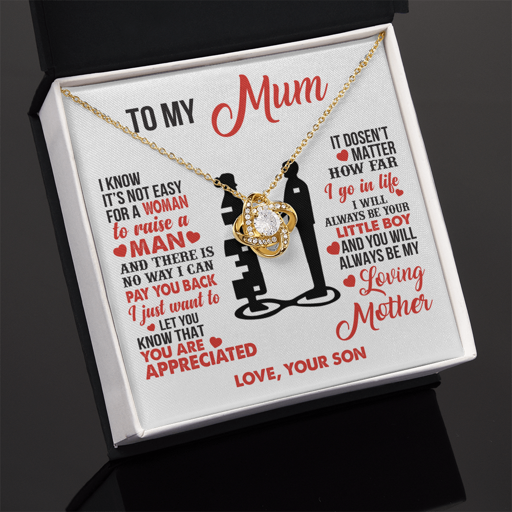 To My Mum - I’m Your Little Boy - Knot Necklace