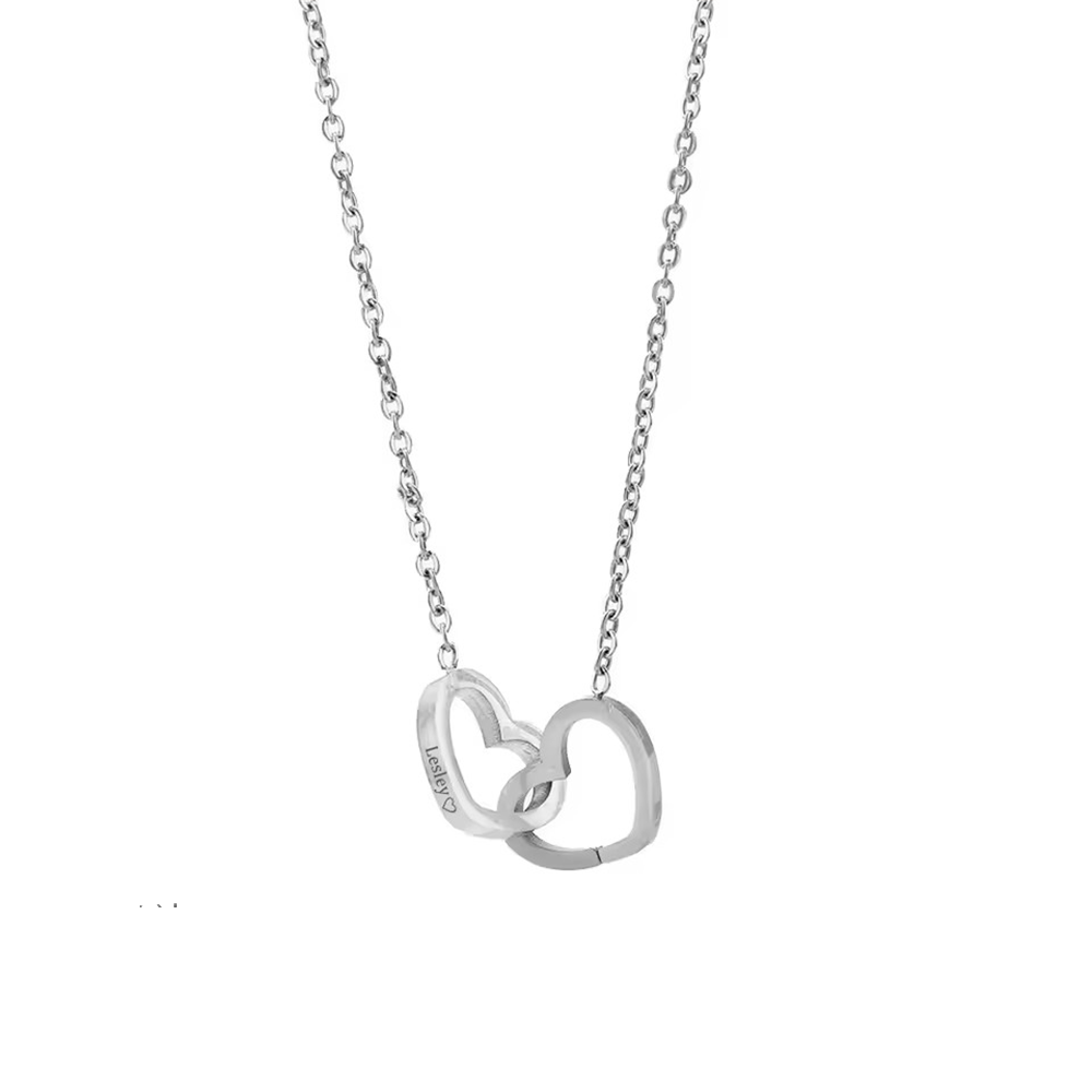 Forever Interlocked Hearts - Necklace & Rose Gift