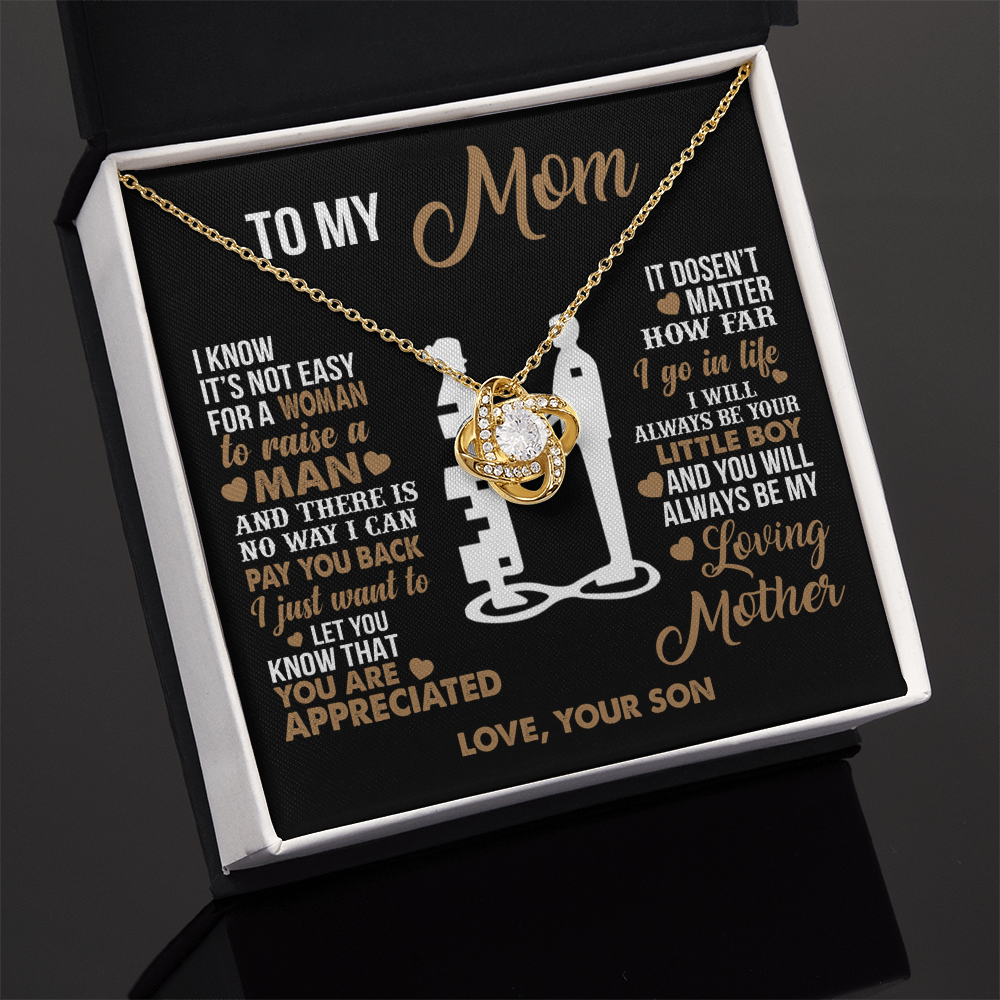 To My Mom - I Love you Forever- Heart Necklace