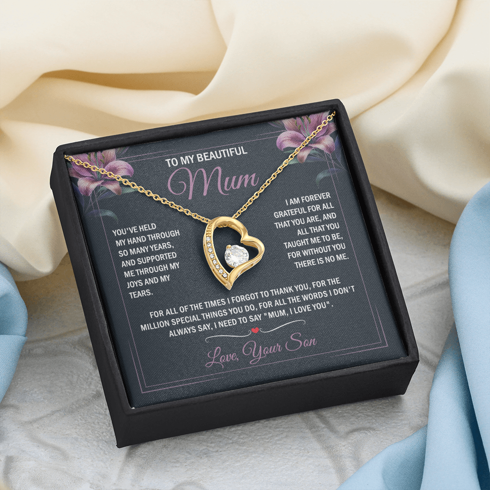 To My Mum - Joy & Tears - Heart Necklace