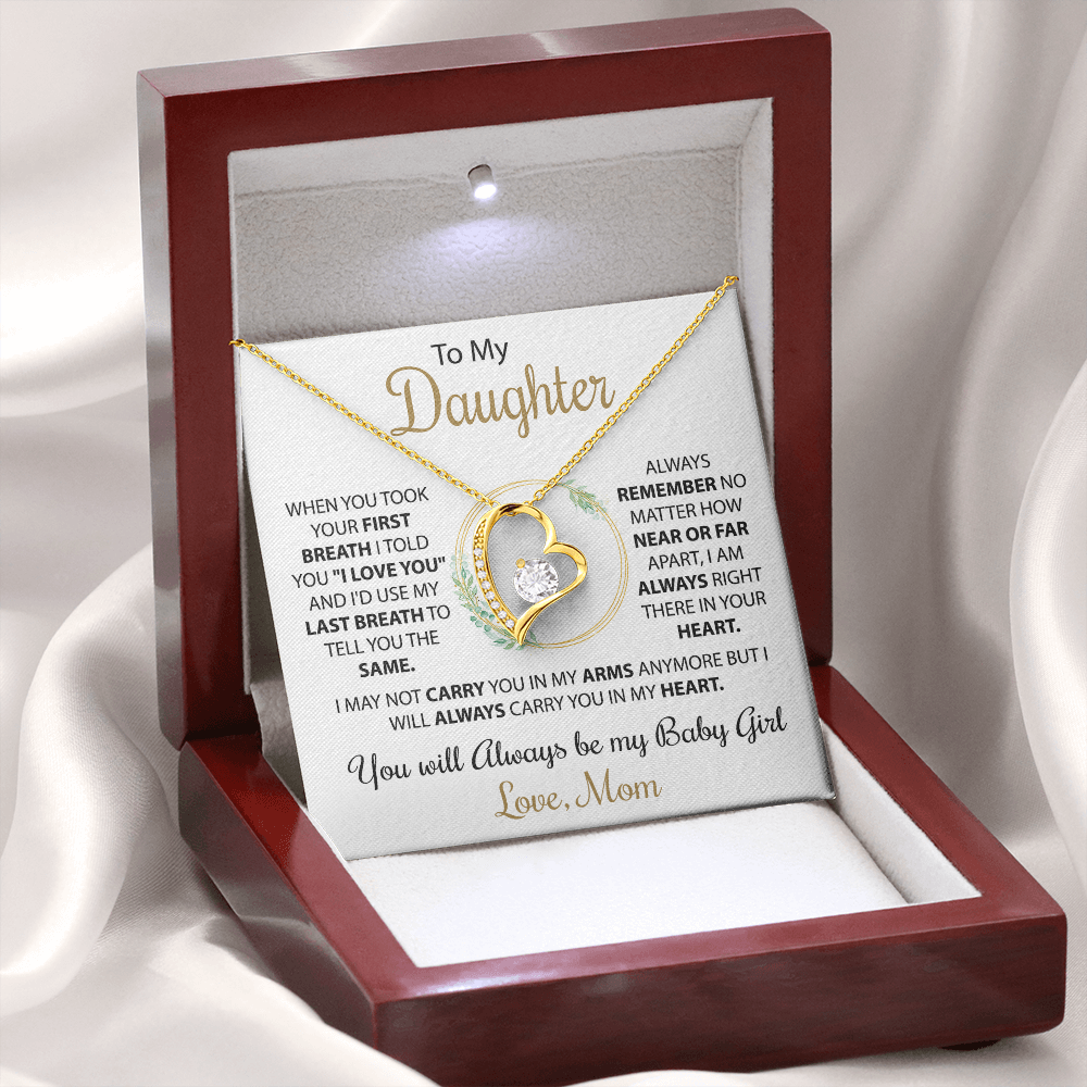 To My Daughter - Love Heart Necklace, from Mom