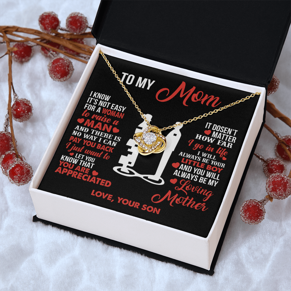 To My Mom - Your Little Boy - Knot Necklace