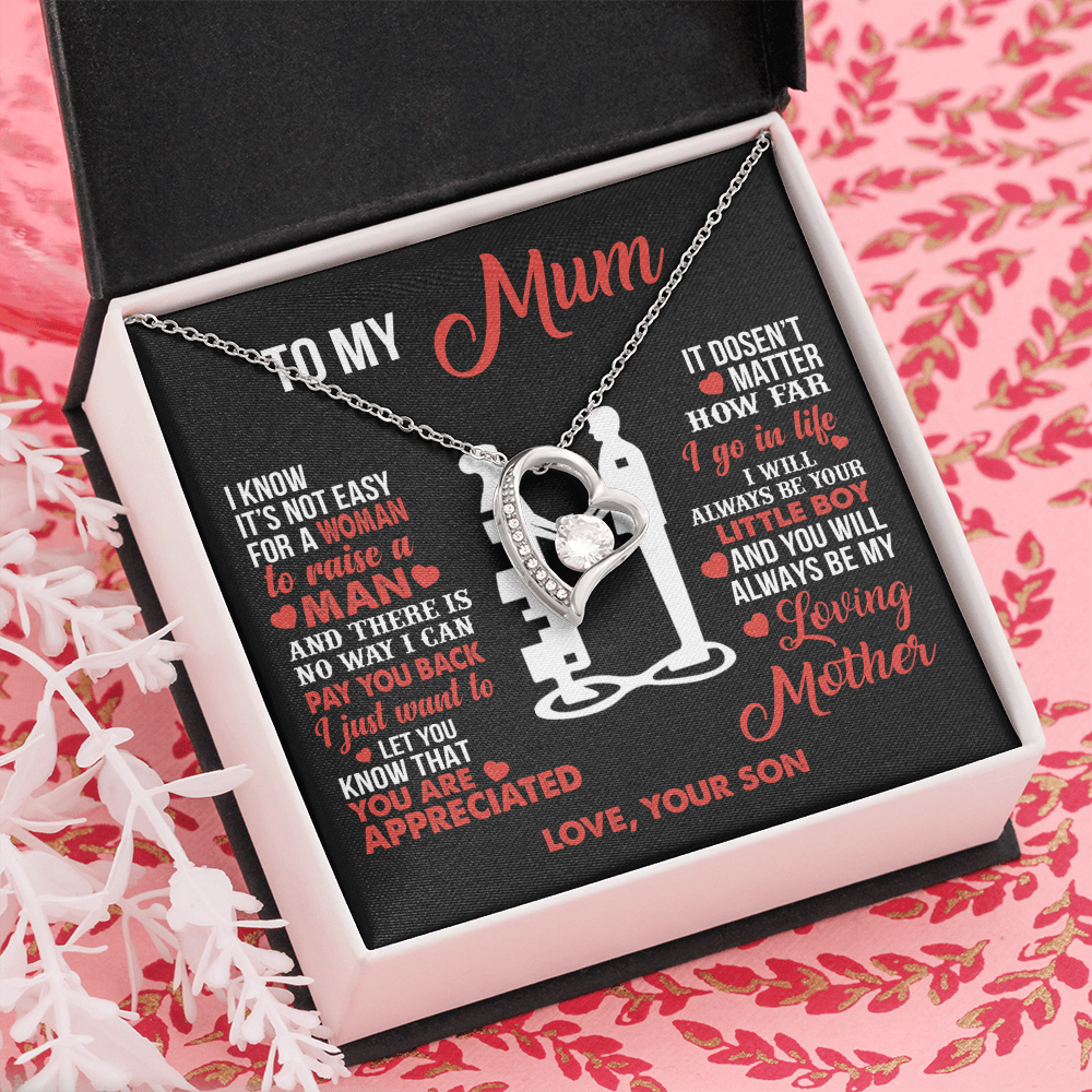 To My Mum - Your Little Boy - Heart Necklace