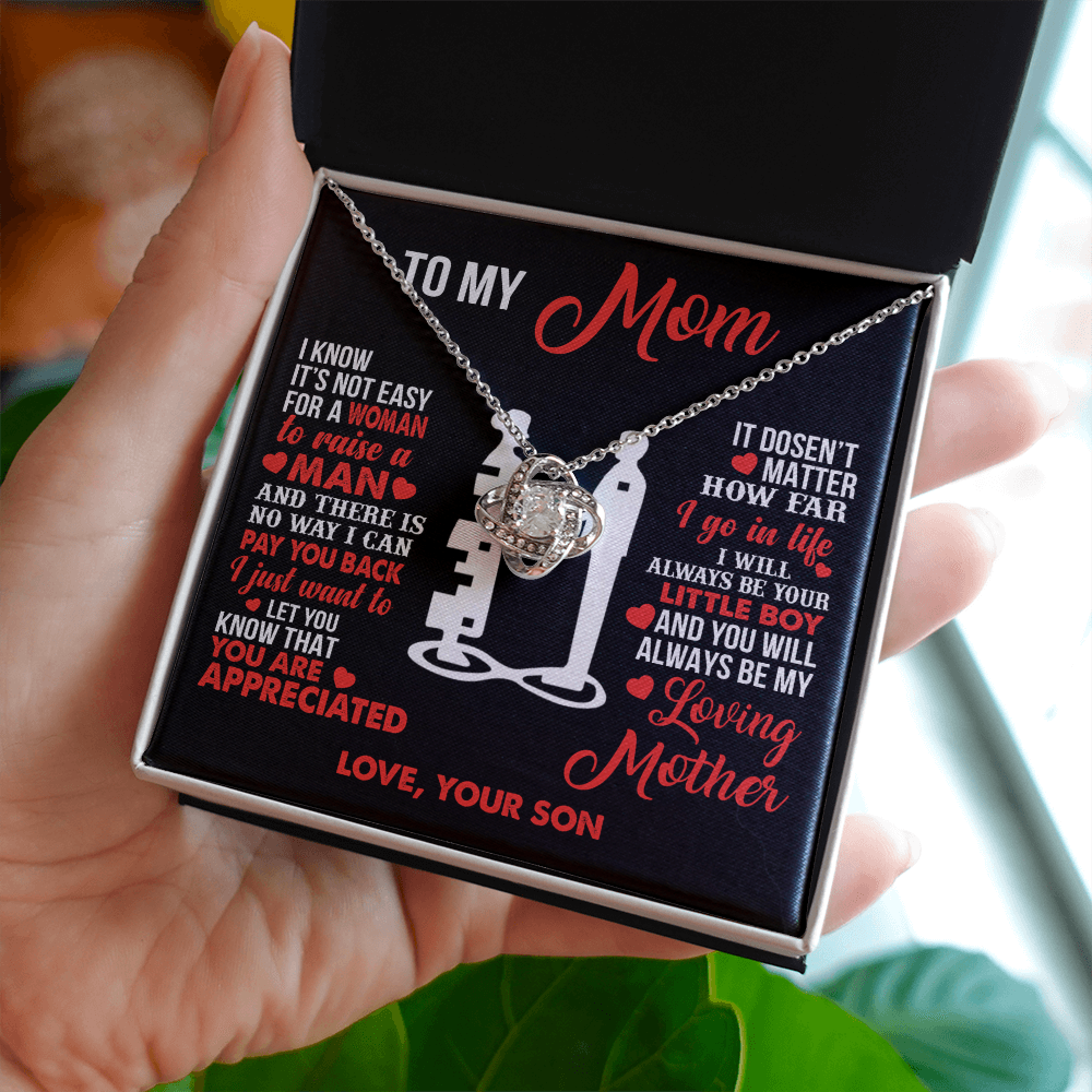 To My Mom - Your Little Boy - Knot Necklace