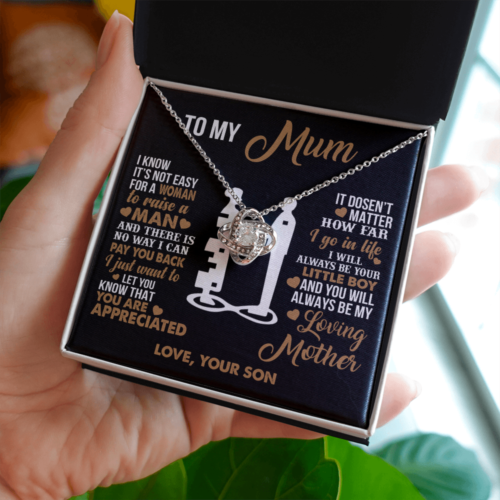 To My Mum - I Love you Forever- Heart Necklace