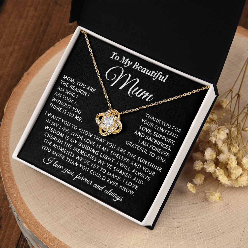 To My Mum - The Sunshine in My Life - Knot Necklace