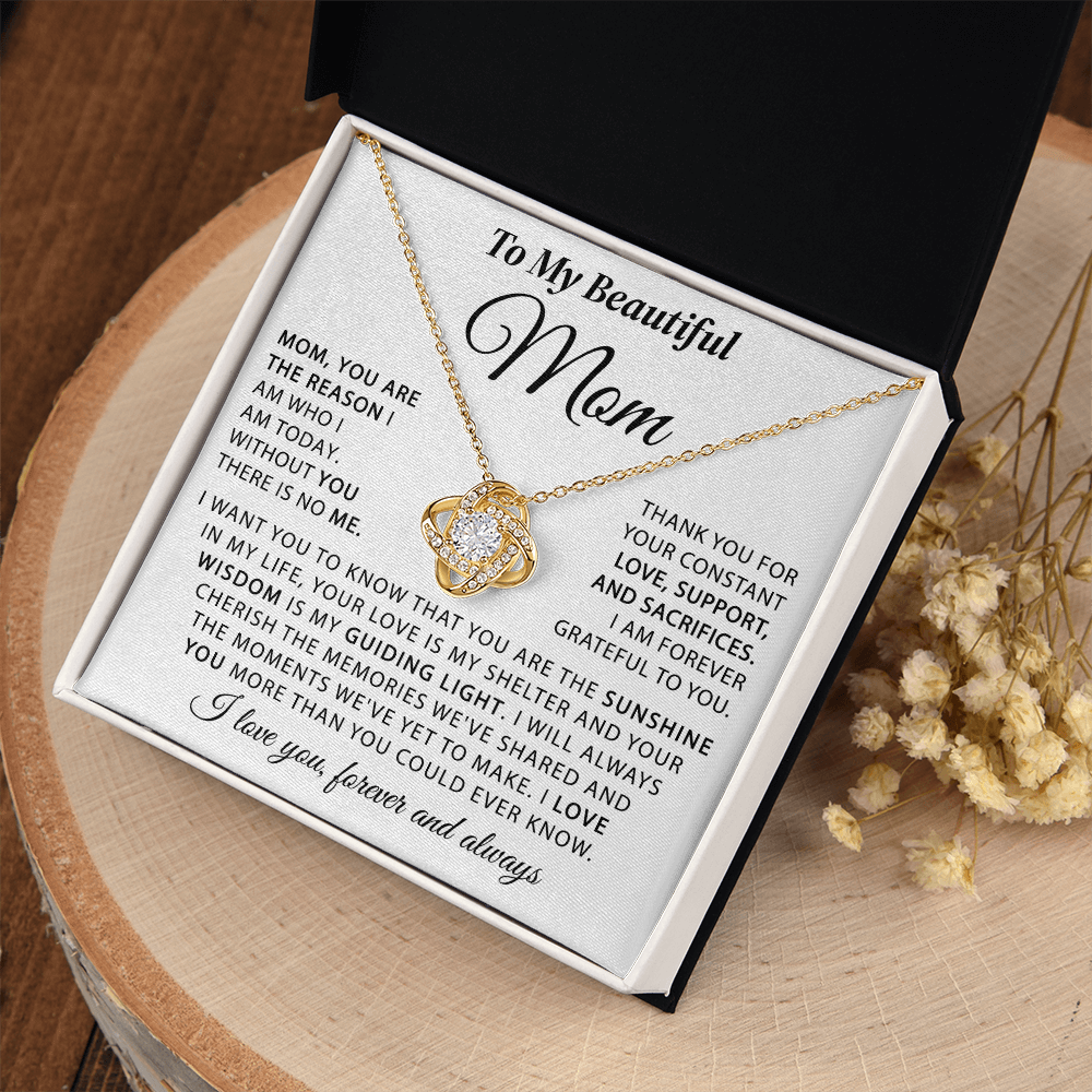 To My Beautiful Mom - The Sunshine in My Life - Knot Necklace