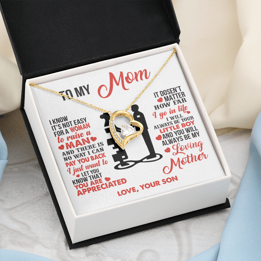 To My Mom - I’m Your Little Boy - Heart Necklace
