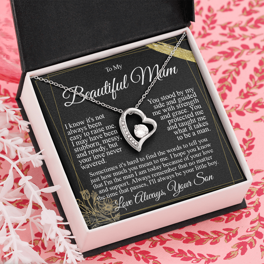 To My Mum - I Love You from Son - Heart Necklace
