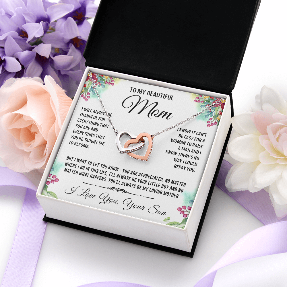 To My Special Mom - Linked Heart Necklace