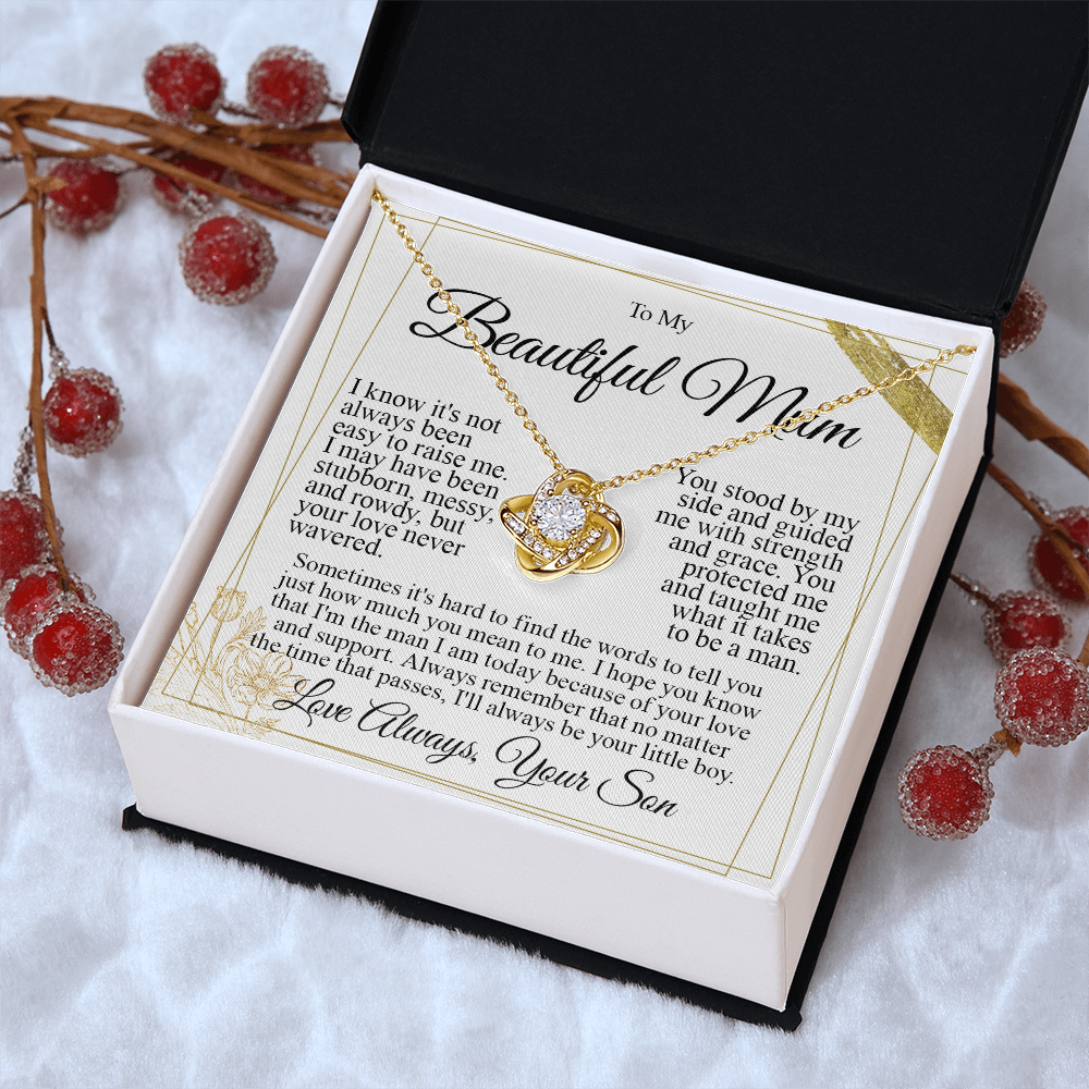 To My Mum - I Love You Knot Necklace