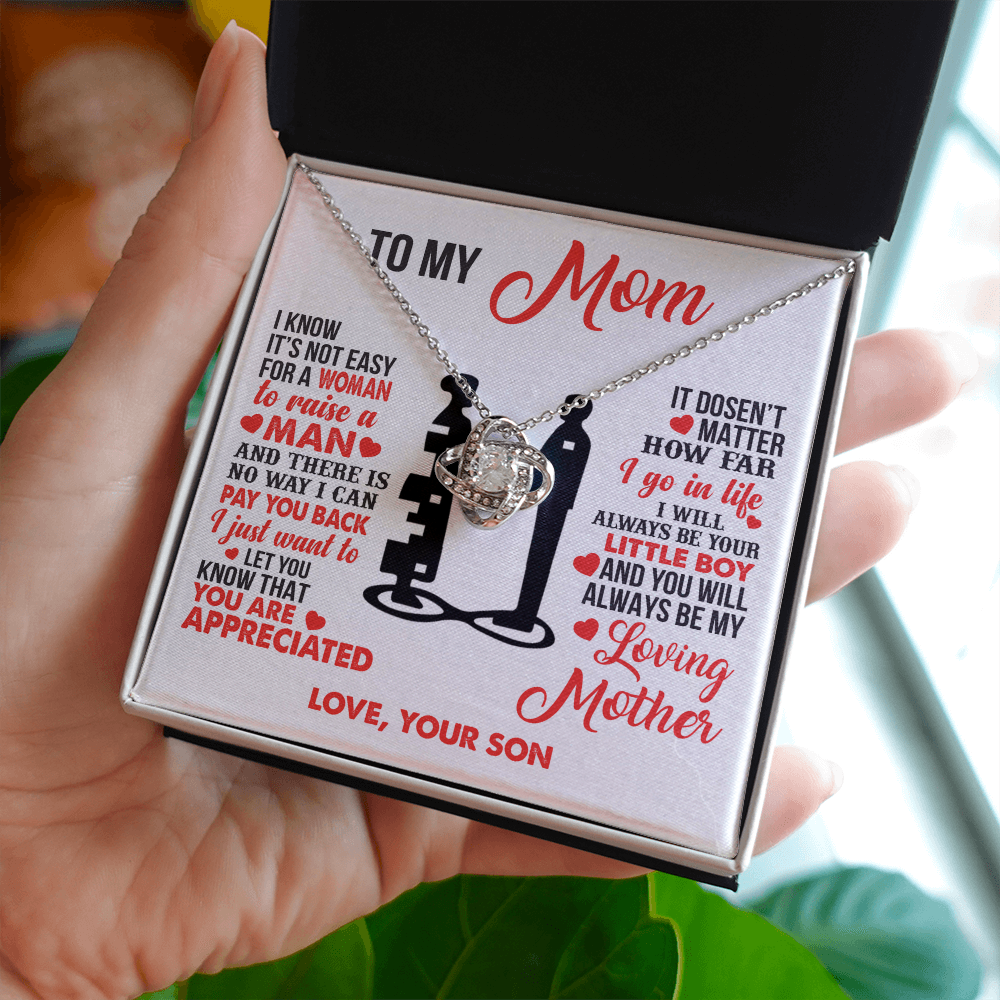 To My Mom - I’m Your Little Boy - Knot Necklace