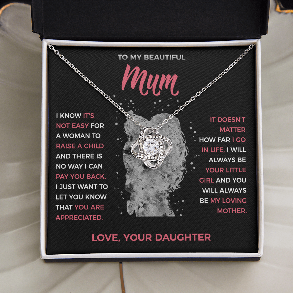 To My Loving Mum - knot Necklace from Daughter