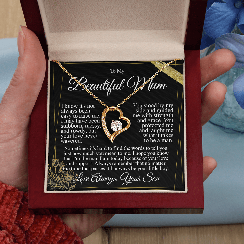 To My Mum - I Love You from Son - Heart Necklace
