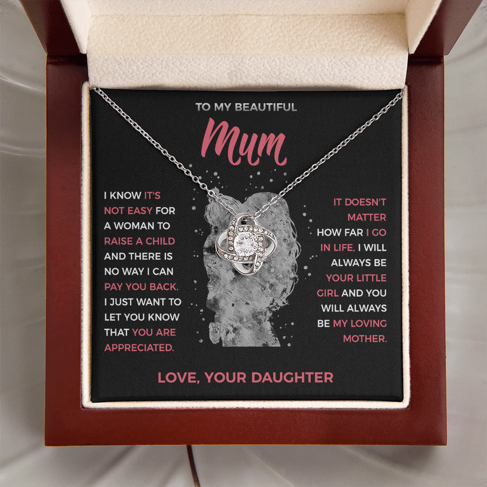 To My Loving Mum - knot Necklace from Daughter