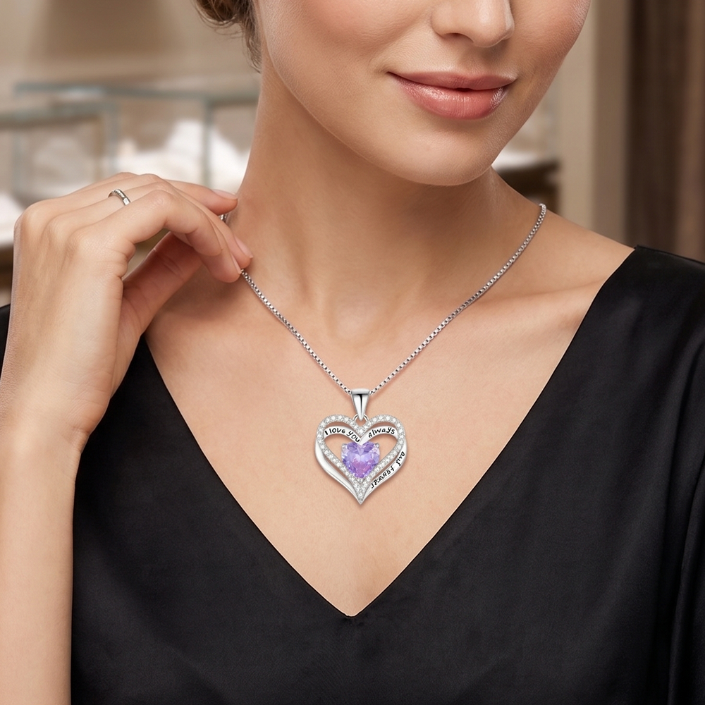 To My Wife -  Personalized Heart necklace