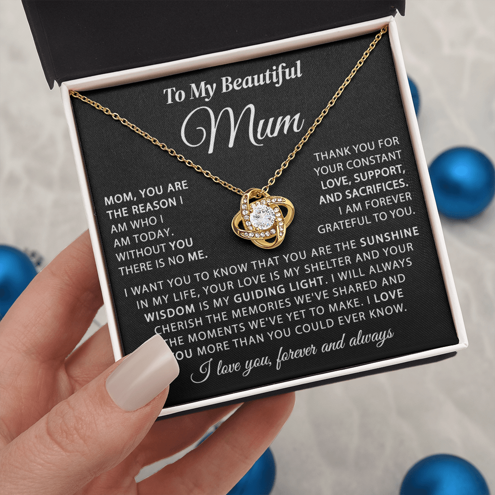 To My Mum - The Sunshine in My Life - Knot Necklace