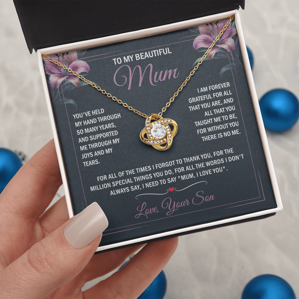 To My Mum - Joy & Tears - Knot Necklace