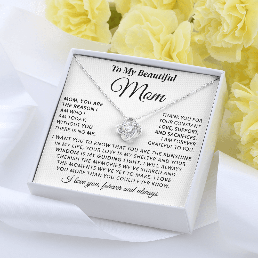 To My Beautiful Mom - The Sunshine in My Life - Knot Necklace