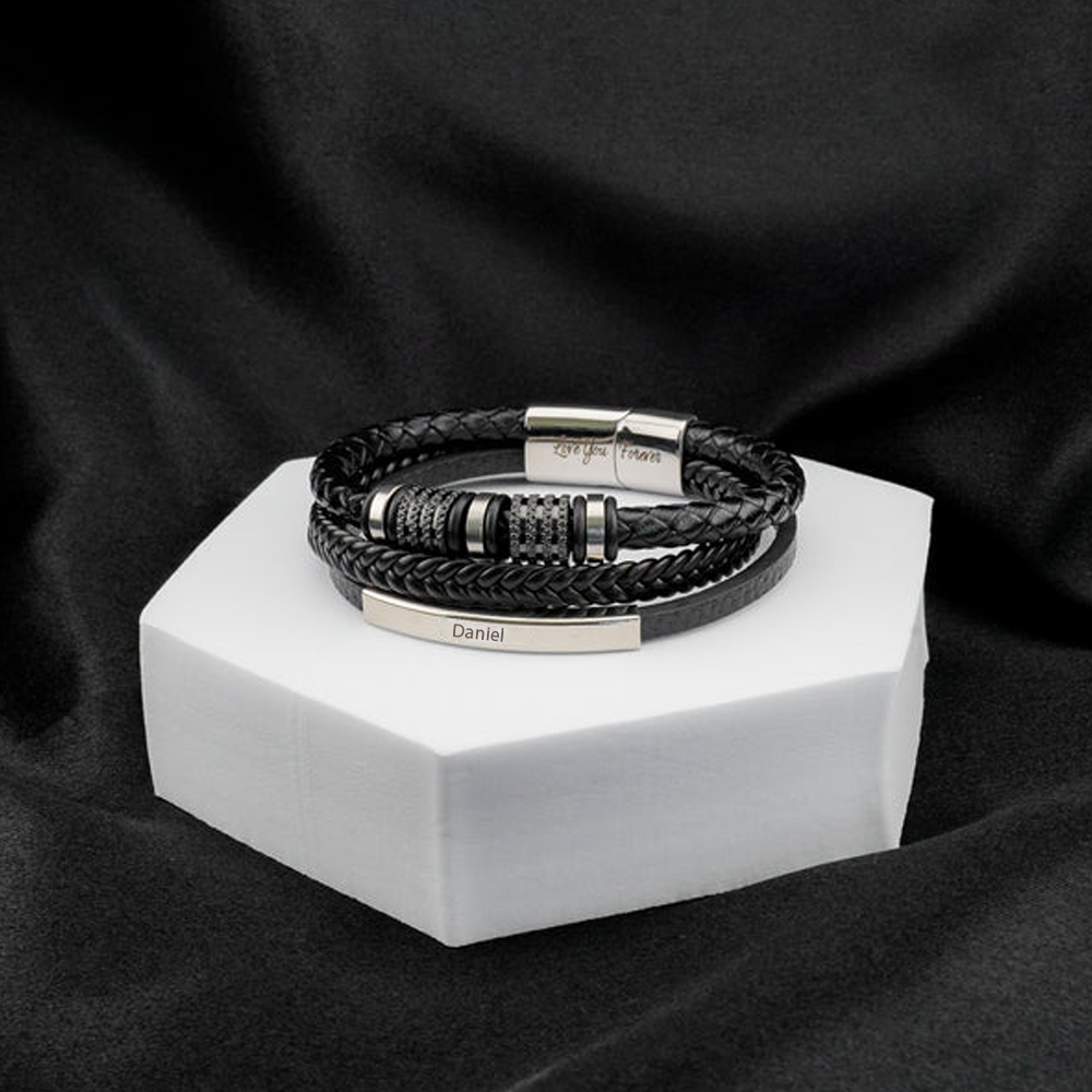 To My Son - Forever Connected Customized Bracelet for Son