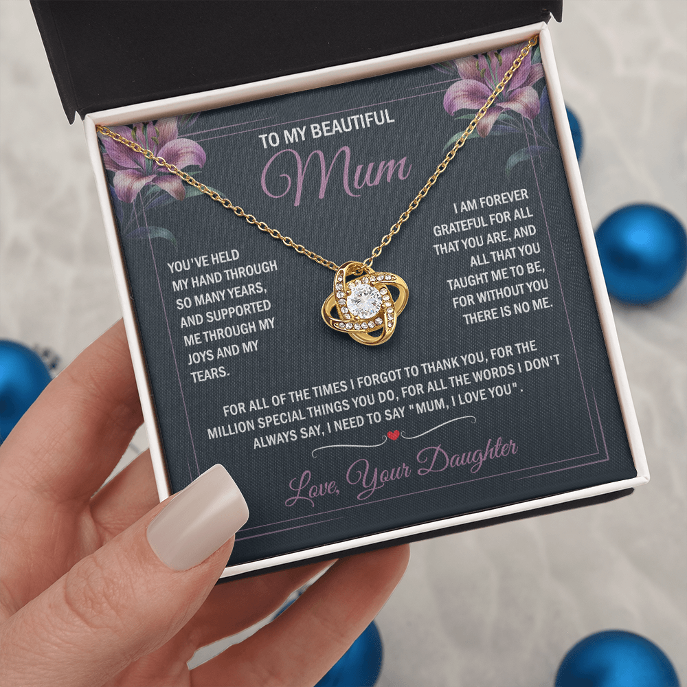 To My Beautiful Mum - Joy & Tears - Knot Necklace