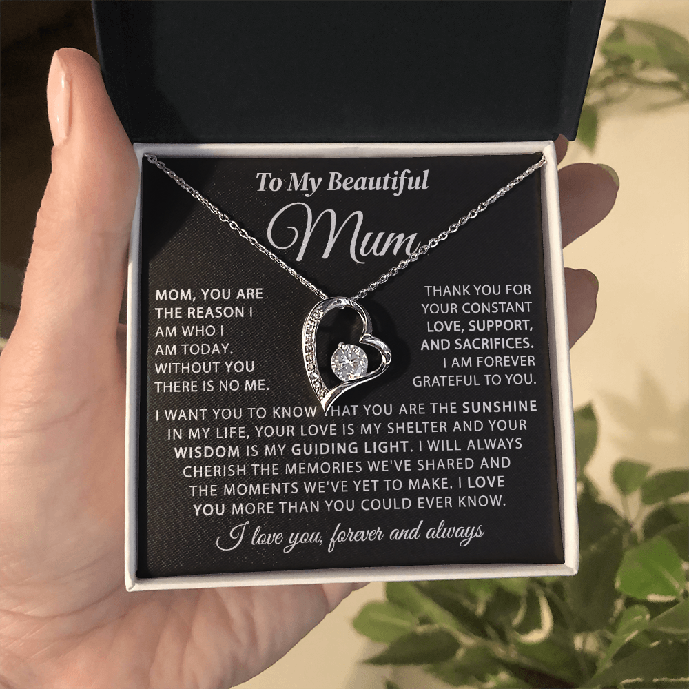 To My Mum - The Sunshine of My Life - Heart Necklace