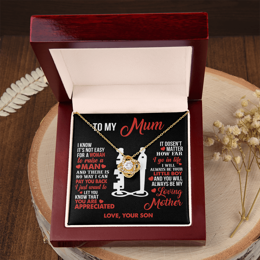 To My Mum - Your Little Boy - Knot Necklace
